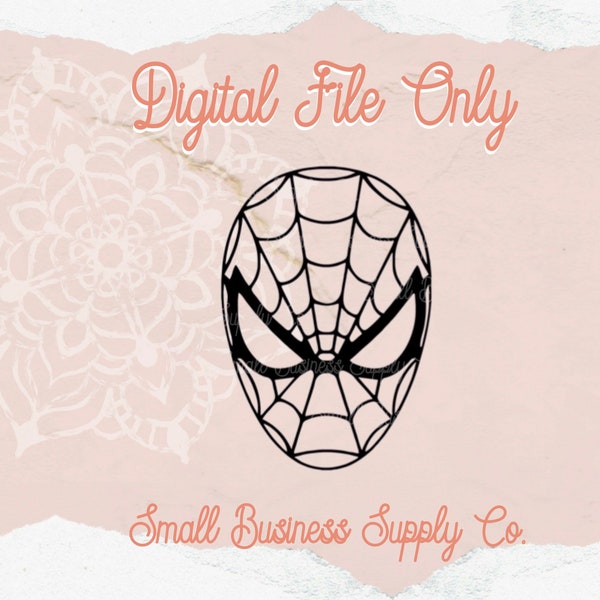 Spiderman Head Face Digital Design Files I Download I Cut Cricut Silhouette I SVG Png Pdf, Exp Dxf I Create Craft Make Sell Ready to Use