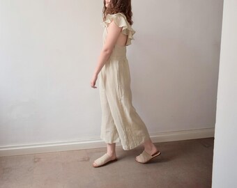 LALU Linen Frilly Jumpsuit