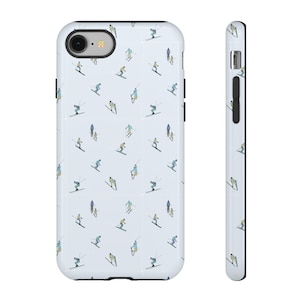 Ski Snowboard Case, Winter Sports Phone Cover, Cute Patterned Case, Protective Phone Shell