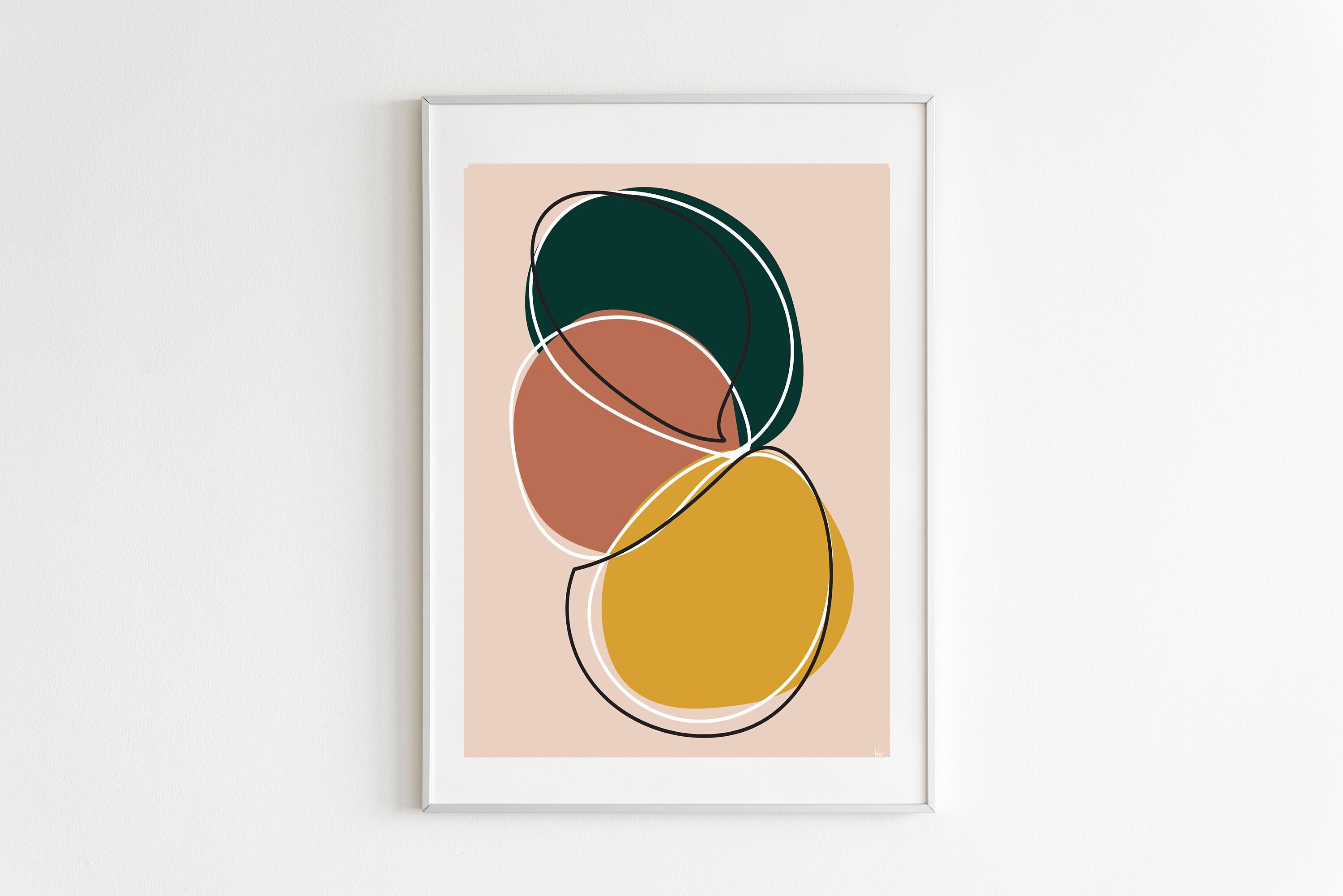 Minimalistic Style Neutral Tone Abstract Art Print Etsy