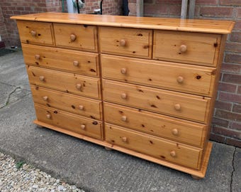 Solid Pine Merchant Style Chest of Drawers