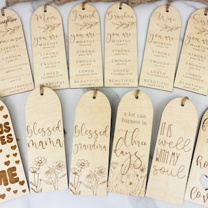 Personalized Wooden Bookmarks with Tassel, Engraved Bookmark, Birthday Gifts for Reader, Gift for Her, Wedding Invitation