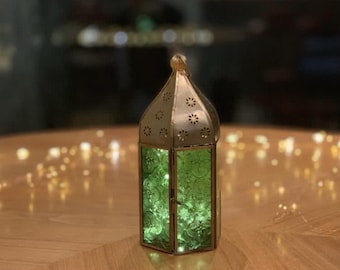 Small Gold Lantern - Green