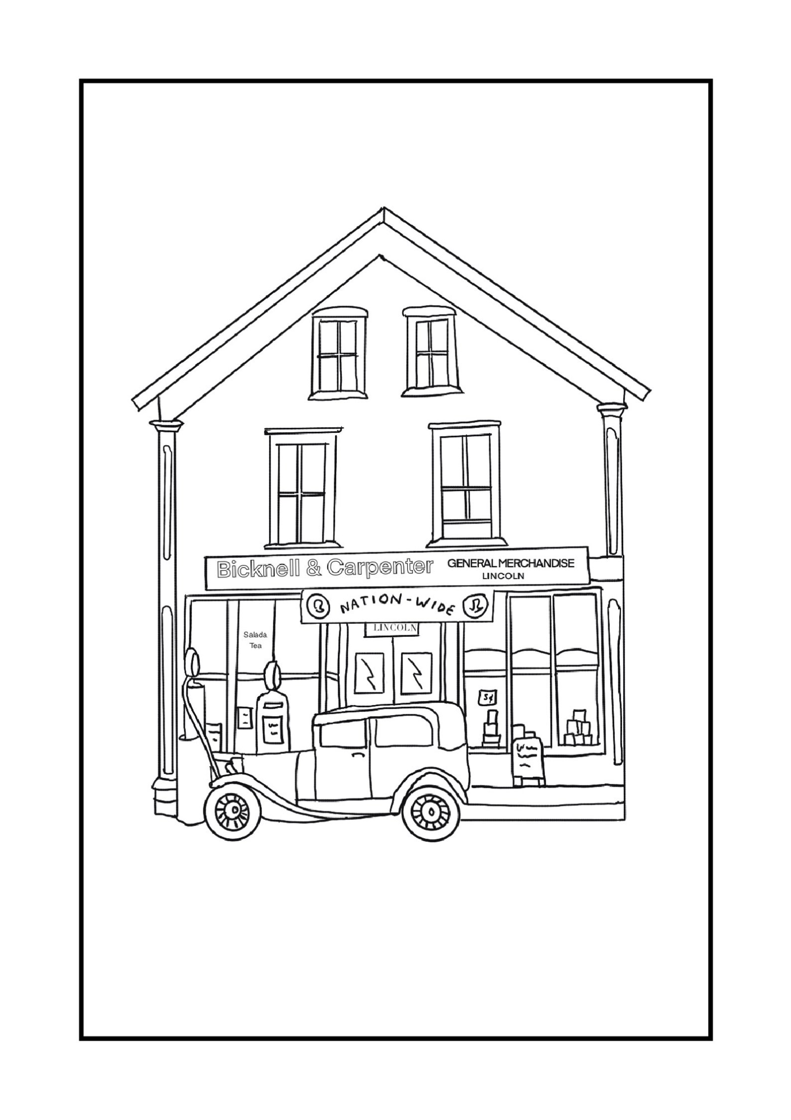 8 pages Storefront colouring pages downloadable colouring ...