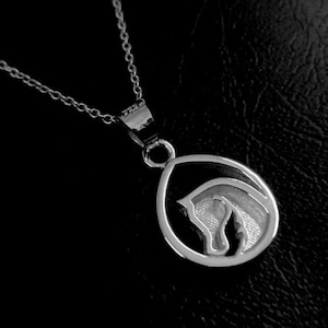 Horse Face Pendant In 925 Silver. Sterling Silver Good Luck Pendant, Good Luck Resin Pendant Blank, Horse Face Jewelry Pendant Blank