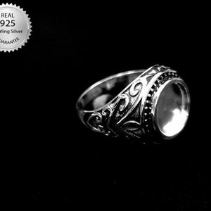 925 Sterling Silver Round Bezel Mens Ring Blank Cup Setting, Designer Men's Ring Blank Ring Setting, Use For Gemstone Setting OR Resin Work