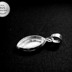 925 Sterling Silver Marquise Shape Pendant Thick Bezel Setting, Blank Marquise Shape Pendant Setting, Pendant Setting, Bezel For Resin