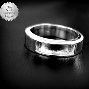 925 Sterling Silver Mens Ring For Resin Work, Keepsake Jewelry, Memorial Jewelry, Gents Ring, Anniversary Ring Silver Bezel Setting Diy