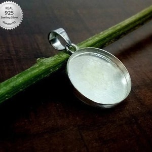 925 Sterling Silver Round Shape Handcrafted Pendant Bezel Setting, Blank Round Shape Pendant Setting, Bezel For Resin