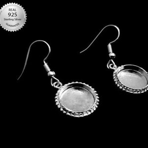 925 Sterling Silver Round Shape Earring Blank Bezel Setting, 4x4MM To 25x25MM, Blank Earring Base, Back Side Close, Earring Bezel Setting.