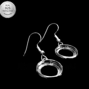 925 Sterling Silver Round Shape Earring Blank Thick Bezel Setting, 4x4MM To 25x25MM,Blank Earring Base, Back Side Open,Earring Bezel Setting