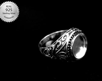 925 Sterling Silver Round Bezel Mens Ring Blank Cup Setting, Designer Men's Ring Blank Ring Setting, Use For Gemstone Setting OR Resin Work