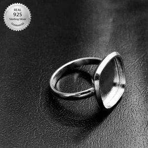 925 Sterling Silver Ring Bezel For Square Cushion Shape Gemstone, Ring Bezel Setting, Thick Bezel Ring Setting Cup, Bezel For Resin