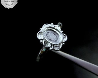 925 Sterling Silver Oval Shape Handcrafted Bezel Ring Blank Bezel Setting, Blank Ring Base, Bezel For Resin Work, Traditional Antique Ring