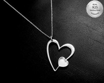 925 Sterling Silver Heart Shape Handcrafted Pendant Bezel - Etsy