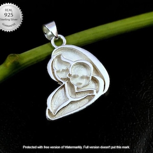 925 Sterling Silver Mother And Baby Pendant Setting For Resin, Mother Hugging Baby Pendant Blank Setting Cup, For Resin Work