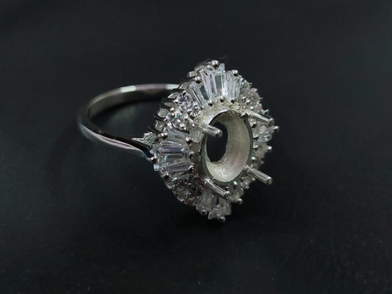 925 Sterling Silver Oval Shape Ring Prong Setting Bezel With Etsy