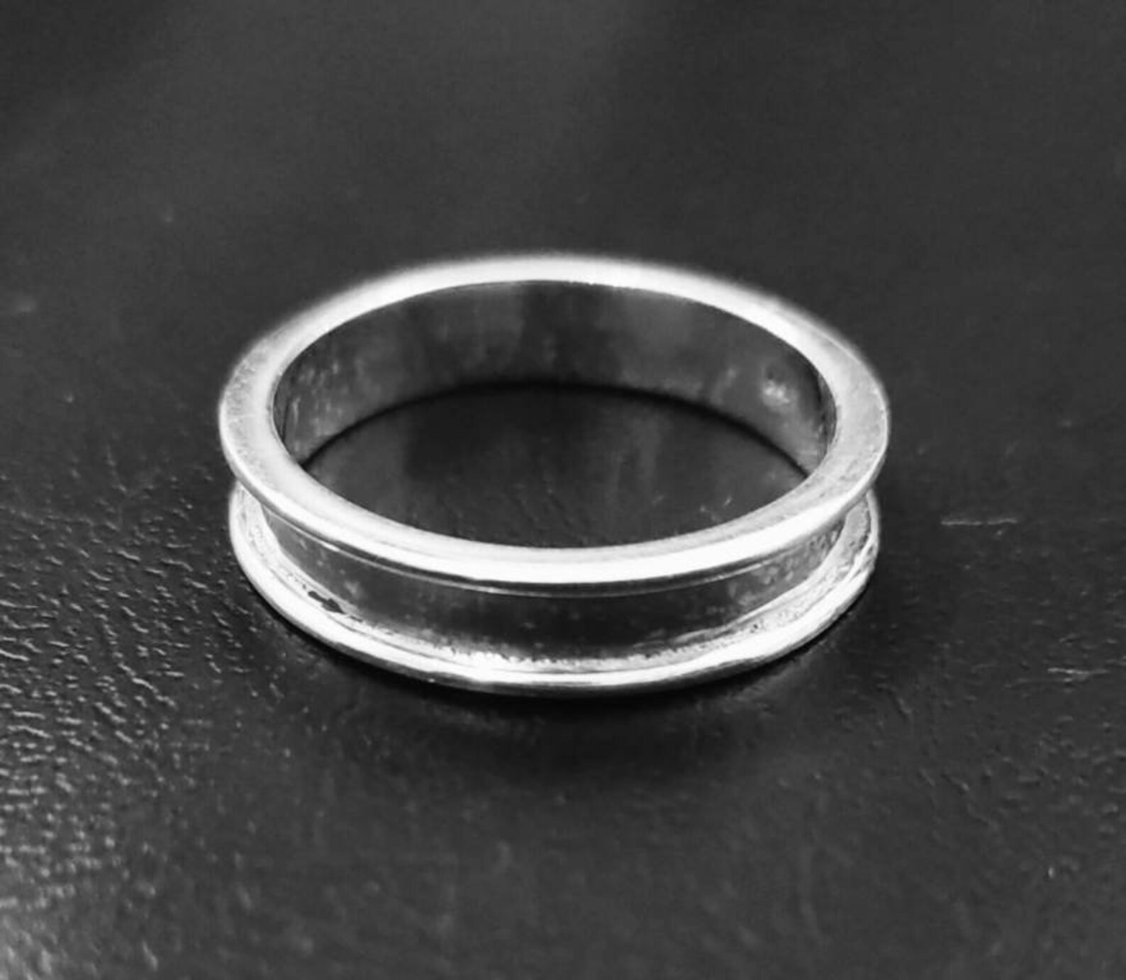 925 Sterling Silver 6mm Ring Core Tunnel Ring Inlay Ring Etsy