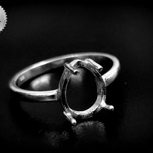 925 Sterling Silver Handmade Bezel Ring Setting, For Pear Shape Gemstone, Blank Ring Setting, Bezel Ring Setting Cup