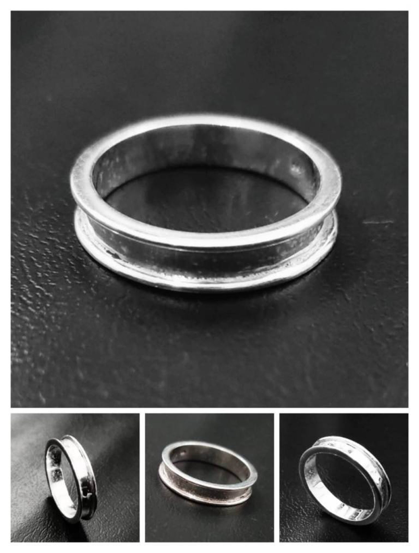 925 Sterling Silver 6mm Ring Core Tunnel Ring Inlay Ring Etsy