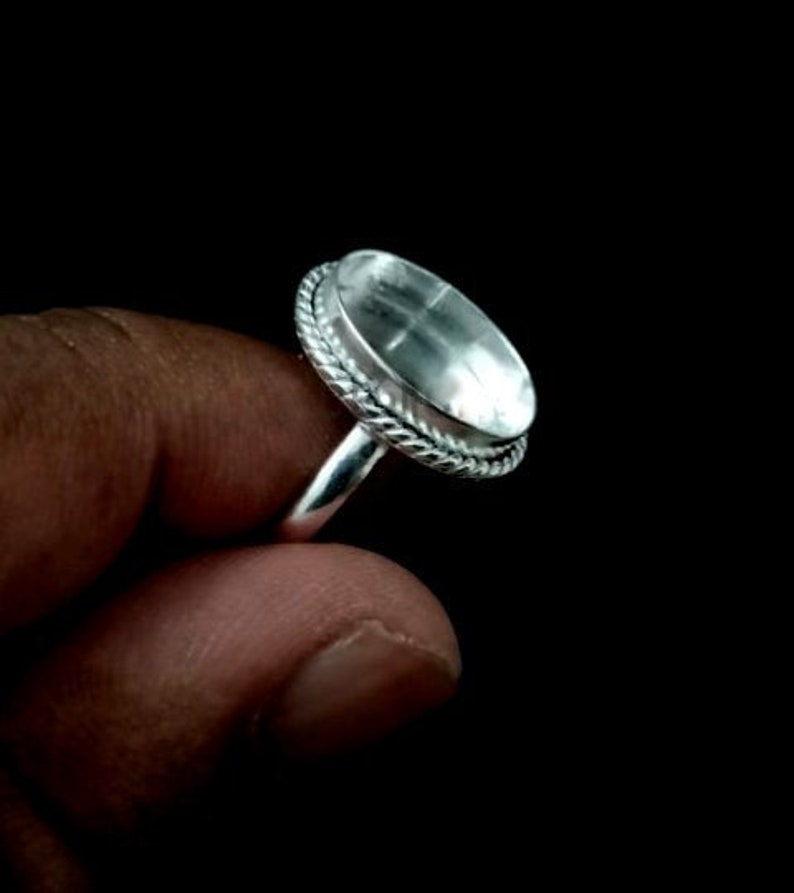 925 Sterling Silver Oval Shape Handcrafted Bezel Ring Blank Bezel Setting, Blank Ring Base, Back Side Close, Bezel For Resin image 3