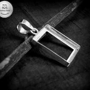 925 Sterling Silver Rectangle Shape Plain Bezel Pendant Blank Bezel Setting, Blank Pendant Base, Pendant Bezel Base, Back Side Open