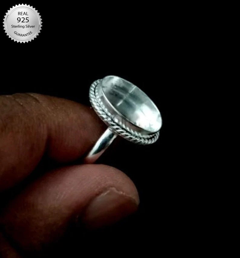 925 Sterling Silver Oval Shape Handcrafted Bezel Ring Blank Bezel Setting, Blank Ring Base, Back Side Close, Bezel For Resin image 1