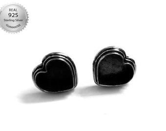 925 Sterling Silver Heart Shape Earring Blank Bezel Setting, 4x4MM To 25x25MM, Blank Earring Base, Earring Bezel Setting, Bezel For Resin.