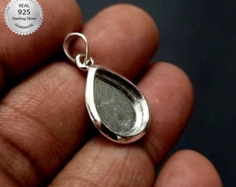 925 Sterling Silber Dicke Lünette Anhänger Einstellung, Für Birnenform Edelstein, Blank Anhänger Einstellung, Lünette Anhänger Einstellung, Lünette für Harz