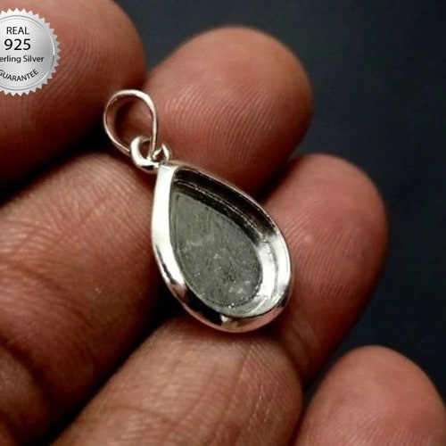 925 Sterling Silver Oval Shape Bezel Pendant Blank Bezel Etsy