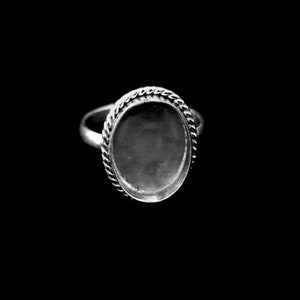 925 Sterling Silver Oval Shape Handcrafted Bezel Ring Blank Bezel Setting, Blank Ring Base, Back Side Close, Bezel For Resin image 2