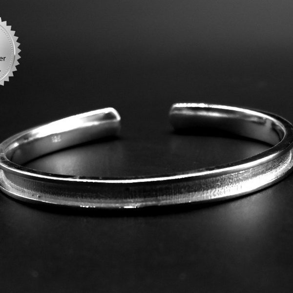 925 Bracelet en argent sterling pour bracelet de manchette en crin de cheval Bijoux souvenirs, réglage de manchette de bracelet fabriqué à la main bricolage, bracelet Goodluck en crin de cheval