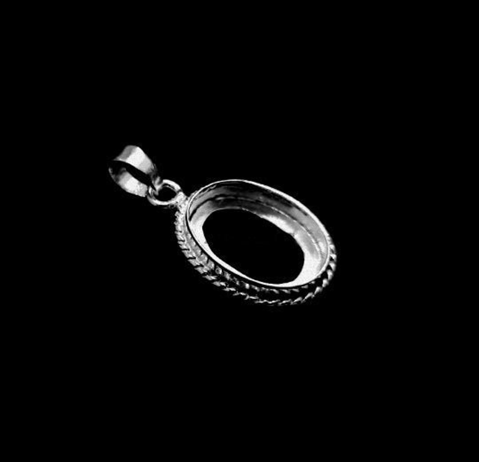925 Sterling Silver Oval Shape Bezel Pendant Blank Bezel Etsy