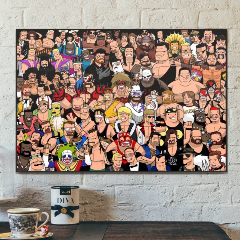 Wrestling Art Canvas Wrestlemania Canvas Print WWF WCW WWE Etsy