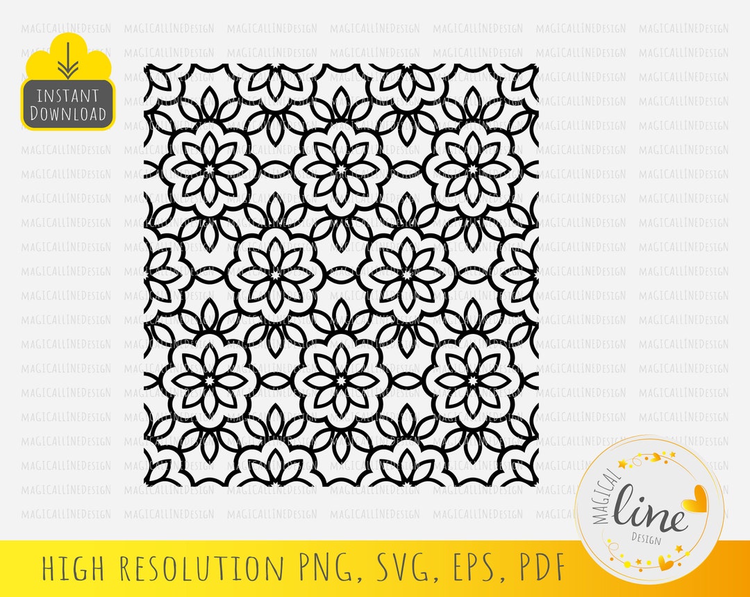 Floral Seamless Pattern 2 Svg, Repeatable Texture Eps, Retro Flower ...