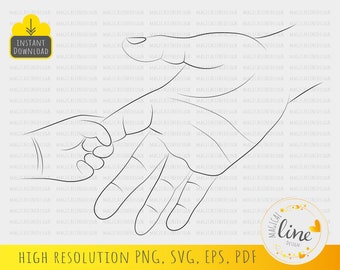 Family Hands Svg, Hold child hand Eps, Father Day Svg, Daddy and son svg, dad and daughter png, Father day shirt design, Hand drawn Clipart