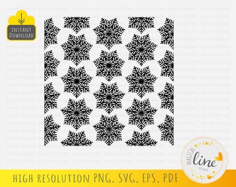 Seamless Snowflakes Pattern: Christmas Winter Background (Digital Files)