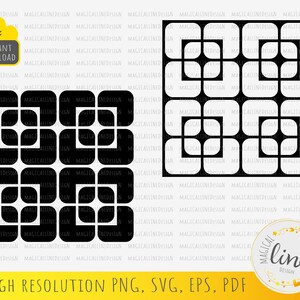 Square Pattern Svg, Geometric Tile Svg, Seamless Texture, Geometric Shape Stencil, Retro Wall Art, Square Panel Dxf, Silhouette Cricut