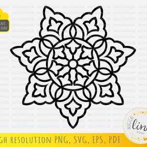 Élément décoratif Svg, Svg ornement Arabesque, Eps s&#39;épanouir, pochoir oriental, vecteur ethnique, fichier de coupe marocain, Silhouette Cricut