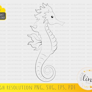 Magische Seahorse Svg, mythische Seahorse Vector, legendarische Seahorse Eps, strand clipart, hand getrokken Seahorse Tattoo, silhouet Cricut