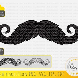 Schnurrbart, Lenker Schnurrbart Eps, Hipster Schnurrbart SVG, Schnurrbart Vektor, Papa Schnurrbart Eps, Cool Man Clipart, SVG, Silhouette Cricut