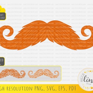 Irische Schnurrbart-Svg, Lenker-Schnurrbart Eps, St. Patricks Day SVG, roter Schnurrbart-Vektorgrafik, Papa Clipart, Kobold-Svg, Silhouette Cricut