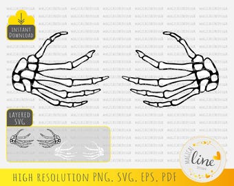 Skeleton Hands SVG, Funny Halloween Vector, Cricut Silhouette (Digital Download)