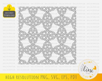 Celtic Knot Pattern SVG: Seamless Triquetra, Tribal Vector (Digital Download)