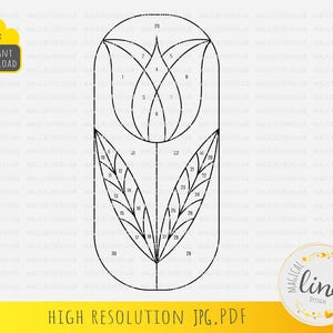 Tulip Stained Glass Pattern, Tulip Suncatcher, Floral Stained Glass, Floral Home Decor, Tulip Cut File, Digital Download