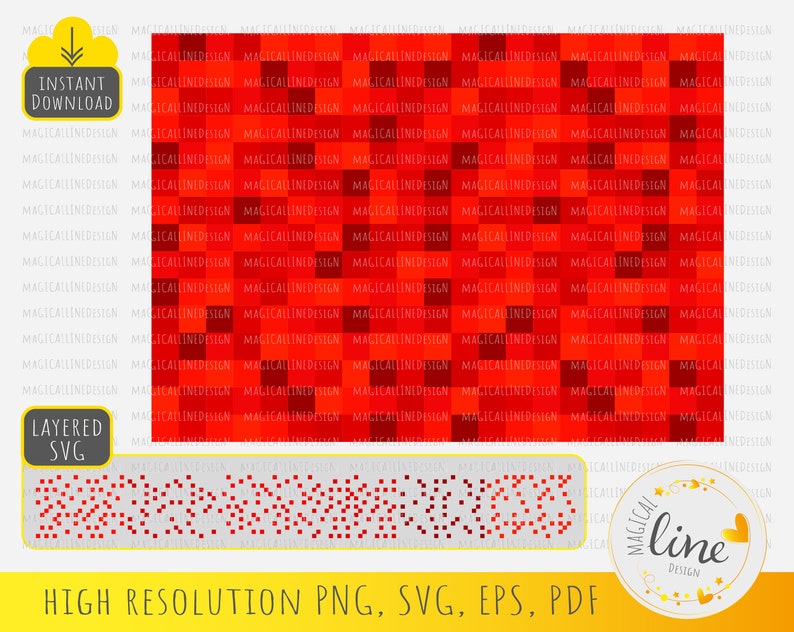 Red Pixel Svg, Seamless Pixel Pattern, Red Background Eps, Red Texture ...