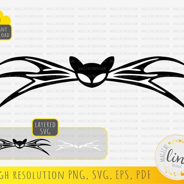 Jack Skellington Bow Tie svg, Halloween Bow Tie svg, Bat Bow Tie eps, Halloween home decor, Bow Tie paper cut file, Cricut Silhouette