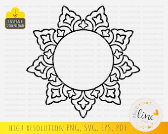 Baroque Wreath Frame SVG, Victorian Damask Cut File (Digital Download)