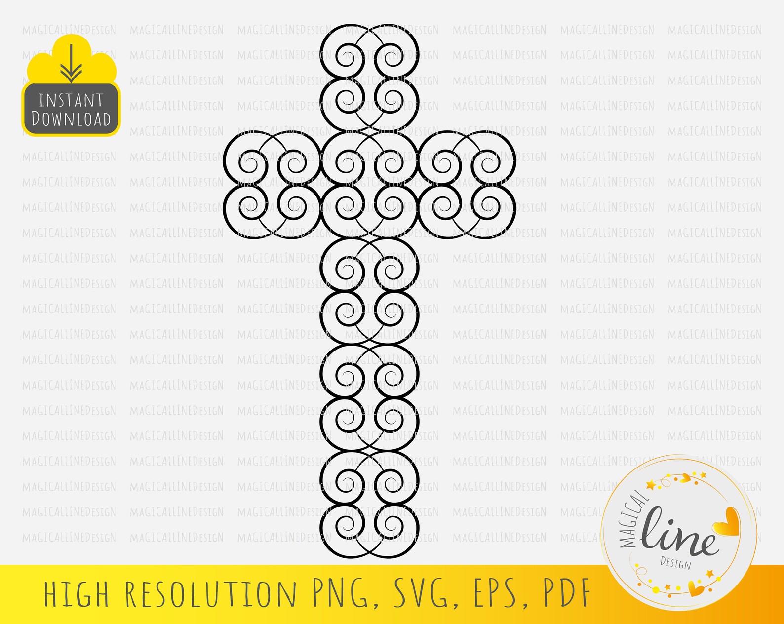Swirl Cross Svg, Christian Vector Cut File (digital Download) - Etsy