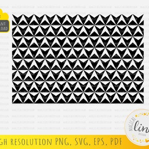 Puede incluir: Patrón geométrico en blanco y negro con triángulos repetidos. El patrón es sin costuras y se puede utilizar para una variedad de proyectos, como telas, papel tapiz o diseño digital.